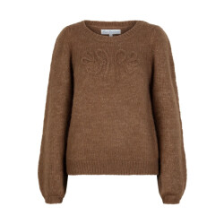 Red Button Sweater mid brown