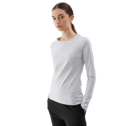4F Dames f218 effen slim t-shirt met lange mouwen