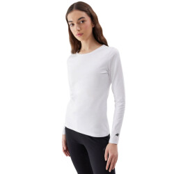 4F Dames f218 effen slim t-shirt met lange mouwen