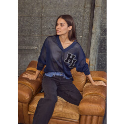 Haute L'Amitié Haute l’amitié drift blouse top navy