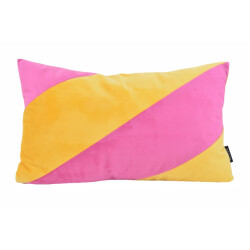 NOVÉE Sierkussen velvet swirl geel/roze | 30 x 50 cm | fluweel/polyester
