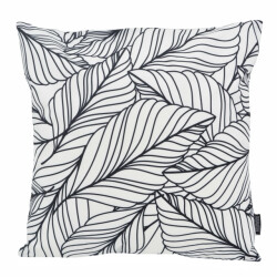 Gek op kussens! Sierkussen black & white leaves | 45 x 45 cm | katoen/polyester