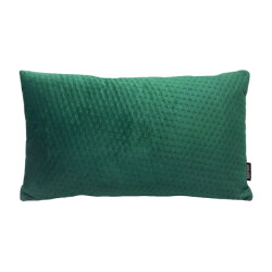 Gek op kussens! Dark green velvet button long | 30 x 50 cm | kussenhoes | polyester