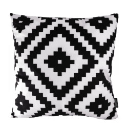 Gek op kussens! Soft graphic black | 45 x 45 cm | kussenhoes | katoen