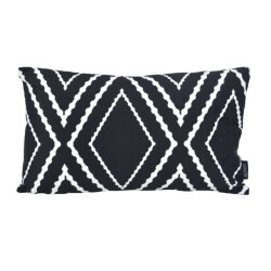 Gek op kussens! Yana black long | 30 x 50 cm | kussenhoes | katoen/polyester