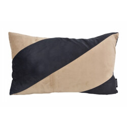 NOVÉE Velvet swirl zwart/beige | 30 x 50 cm | kussenhoes | fluweel/polyester
