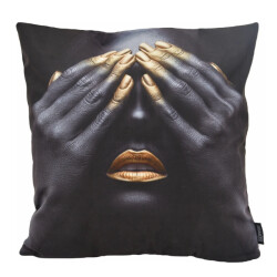 Gek op kussens! Sierkussen gold woman | 45 x 45 cm | katoen/polyester
