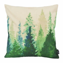 Gek op kussens! Watercolor pines | 45 x 45 cm | kussenhoes | katoen/linnen