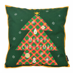Gek op kussens! Sierkussen kleur kerstboom | 45 x 45 cm | katoen/linnen