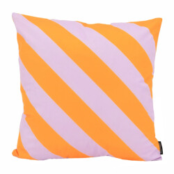 Gek op kussens! Stripe lila/geel | 45 x 45 cm | kussenhoes | katoen/polyester