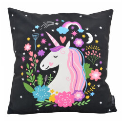 Gek op kussens! Unicorn / eenhoorn #1 | 45 x 45 cm | kussenhoes | katoen/polyester