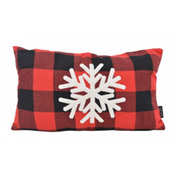 NOVÉE Sierkussen snow kerst ruit | 30 x 50 cm | katoen