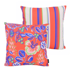 NOVÉE Sierkussen flower / stripe outdoor | 45 x 45 cm | katoen