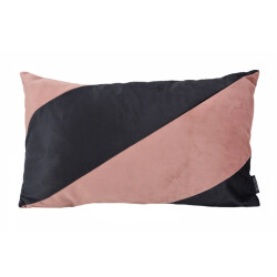 NOVÉE Velvet swirl oudroze/zwart | 30 x 50 cm | kussenhoes | fluweel/polyester