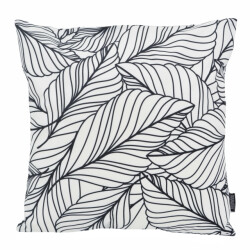 Gek op kussens! Black & white leaves | 45 x 45 cm | kussenhoes | katoen/polyester