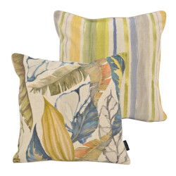 NOVÉE Janaé jungle blue | 45 x 45 cm | kussenhoes | katoen/linnen