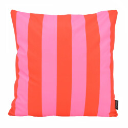 Gek op kussens! Sierkussen streep rood/roze | 45 x 45 cm | katoen/polyester