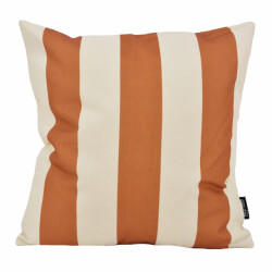 Gek op kussens! Sierkussen ela stripe cognac | 45 x 45 cm | katoen/linnen