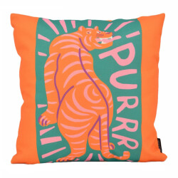 Gek op kussens! Orange tiger | 45 x 45 cm | kussenhoes | katoen/linnen