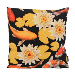 Gek op kussens! Sierkussen koi waterlily | 45 x 45 cm | katoen/polyester