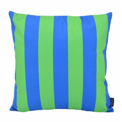 Gek op kussens! Sierkussen streep blauw/groen | 45 x 45 cm | katoen/polyester