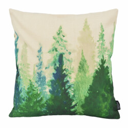 Gek op kussens! Sierkussen watercolor pines | 45 x 45 cm | katoen/linnen