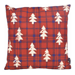 Gek op kussens! Tartan christmas tree | 45 x 45 cm | kussenhoes | katoen/linnen