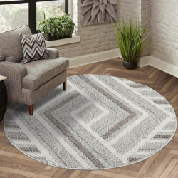 Muratap Outlet vloerkleed lindo fluffy beige- 160 cm rond