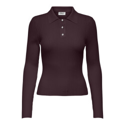 Only Onlelisa ls rib polo rp knt bordeaux