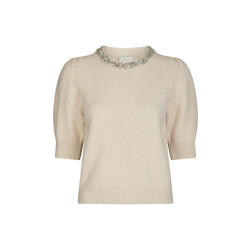 Neo Noir maia stone knit blouse 162914 124 ivory
