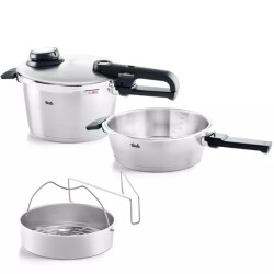 Fissler Premium snelkookset met rvs deksel 4.5l en 2.5l