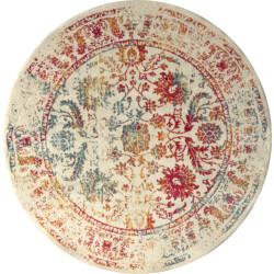 Muratap Rond vintage van gogh laagpolig vloerkleed multikleur creme- 160 cm rond