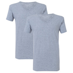 McGregor Premium stretch t-shirt 2-pack grey v-neck