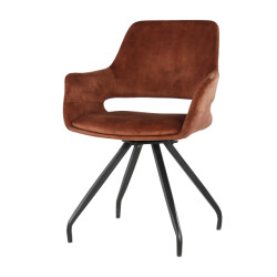 Livingfurn eetkamerstoel capp rust velvet stof 61x61x83,5 2 stuks