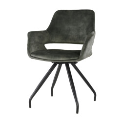 Livingfurn eetkamerstoel capp olijf stof 61x61x83,5 2 stuks