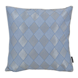 NOVÉE Sierkussen luxury checker blue | 45 x 45 cm | jacquard / polyester