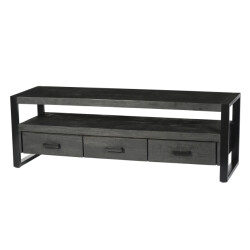 Livingfurn tv meubel norris 150x50x45 cm mangohout / gecoat staal