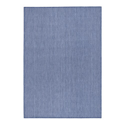 CaliCosy Vloerkleed rechthoekig donkerblauw met geometrische strepen fresco