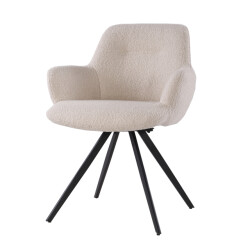 Livingfurn eetkamerstoel doreen boucle - 2 stuks