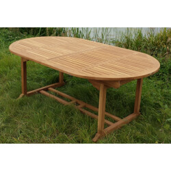 Livingfurn table oval extension uitschuifbaar 180-240 cm teakhout