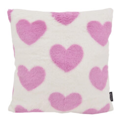 NOVÉE Furry hart lichtroze | 45 x 45 cm | kussenhoes | polyester