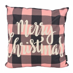 Gek op kussens! Sierkussen merry christmas pink #1 | 45 x 45 cm | katoen/linnen