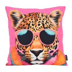 Gek op kussens! Sierkussen funky leopard | 45 x 45 cm | katoen/polyester