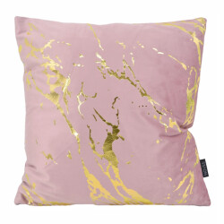 NOVÉE Sierkussen metallic marble pink | 45 x 45 cm | velvet/polyester
