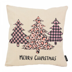 Gek op kussens! Sierkussen merry christmas pink #4 | 45 x 45 cm | katoen/linnen