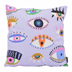 Gek op kussens! Colorful eyes lila | 45 x 45 cm | kussenhoes | katoen/polyester