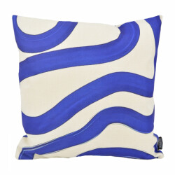 Gek op kussens! Royal blue lines | 45 x 45 cm | kussenhoes | katoen/linnen