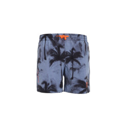 WATTS Heren zwemshort rainbow palm print blauwgrijs