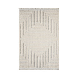 CaliCosy Vloerkleed rechthoekig met ingedrukte crèmemotieven faselis