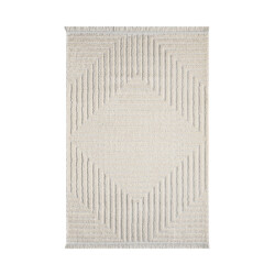 CaliCosy Vloerkleed rechthoekig met ingedrukte crèmemotieven faselis